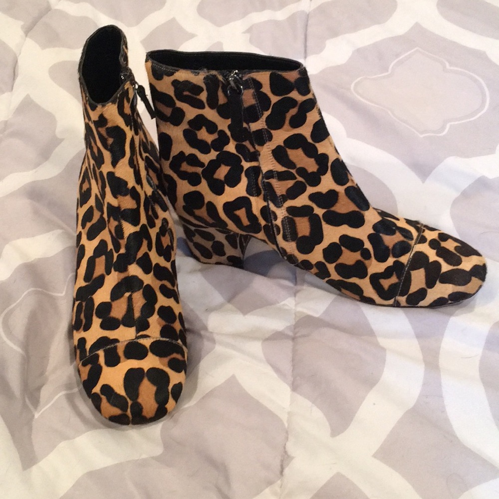 Halogen Leopard Block Heel Booties